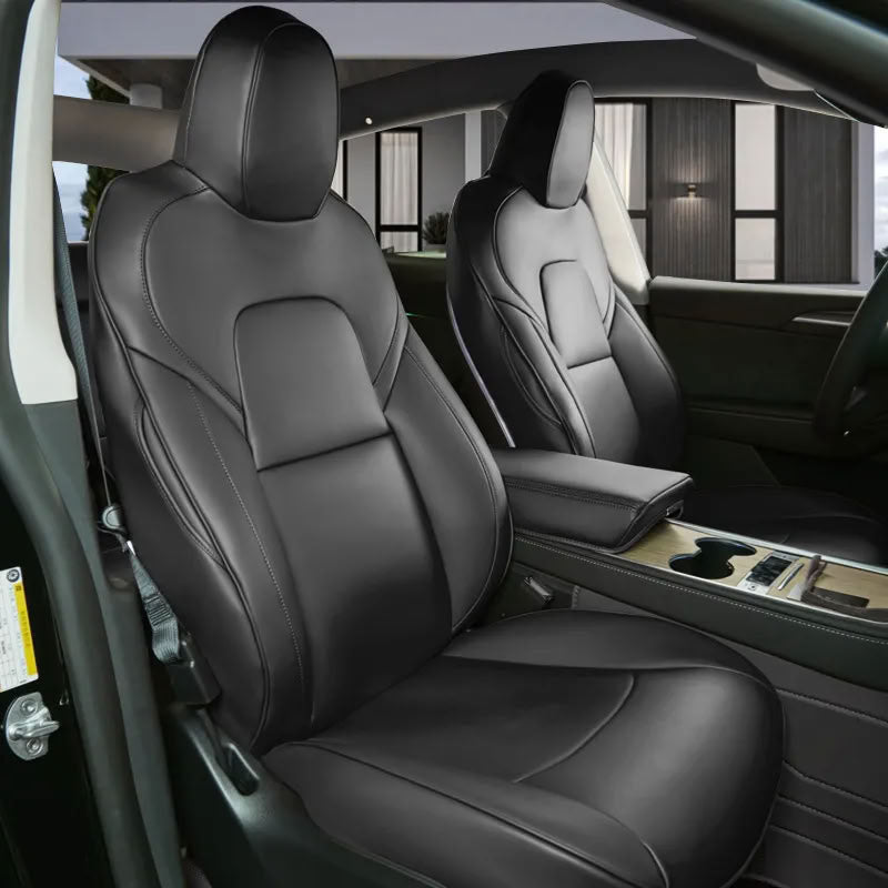Tesla Model 3/Y Nappa Leather Seat Covers (5-Seat Models) – Airbag & Seat Belt Compatible