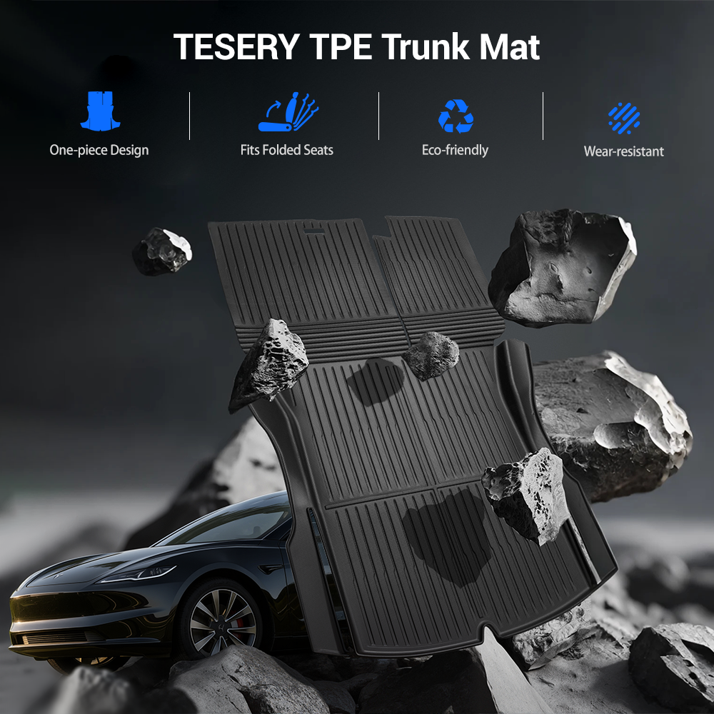 Trunk Mat With Backrest Mat for Tesla Model 3 Highland - Teskay