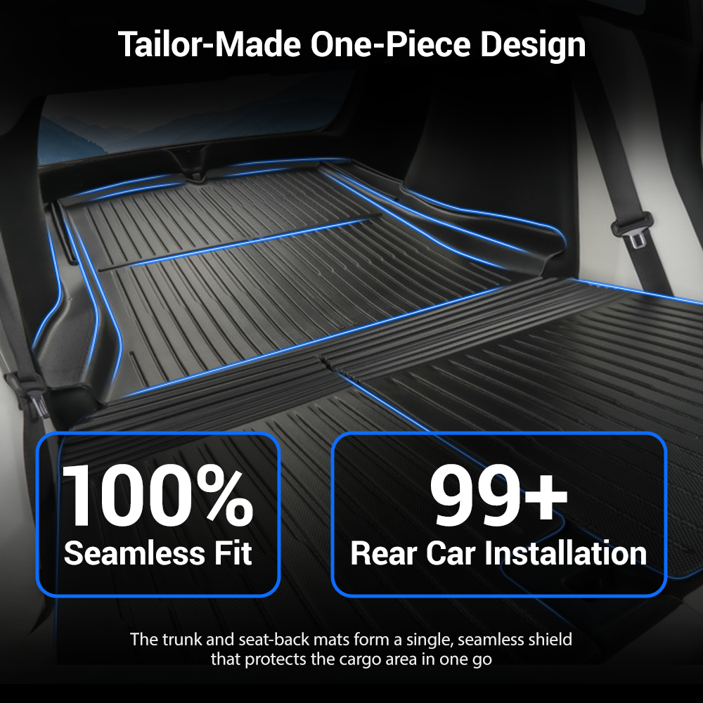 Trunk Mat With Backrest Mat for Tesla Model 3 Highland - Teskay