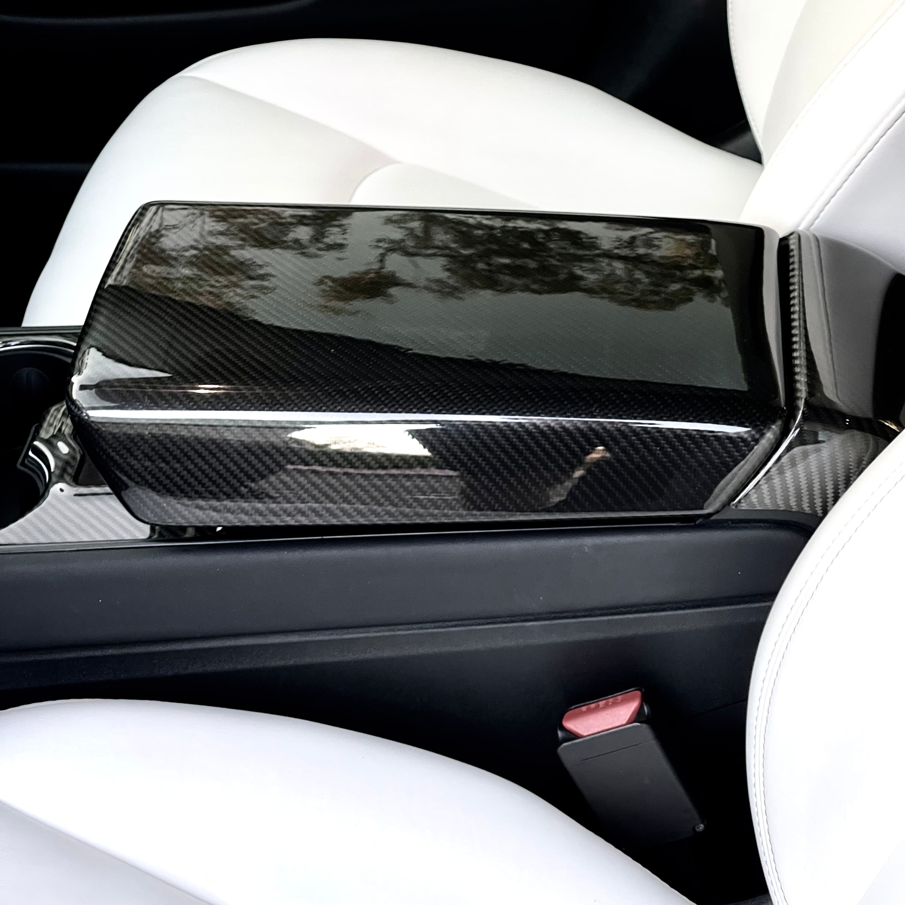 Dry Carbon Fiber Armrest Cover for Tesla Model 3/Y - Teskay