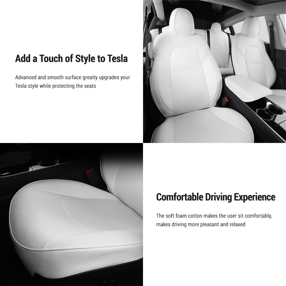 Seat Covers for Only Front Seats/Rear Seats for Tesla Model 3 & Model Y (5 Seater) - Teskay