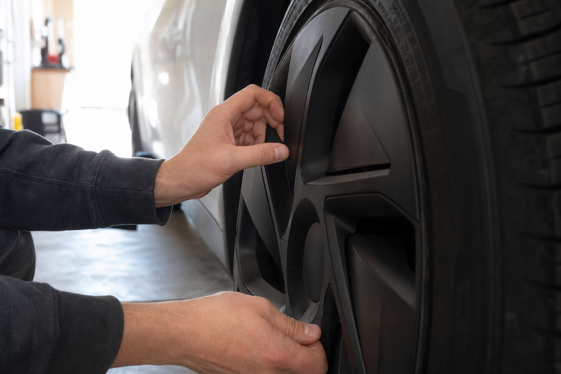Tesla Model Y maintenance scene for change model y wheel cover