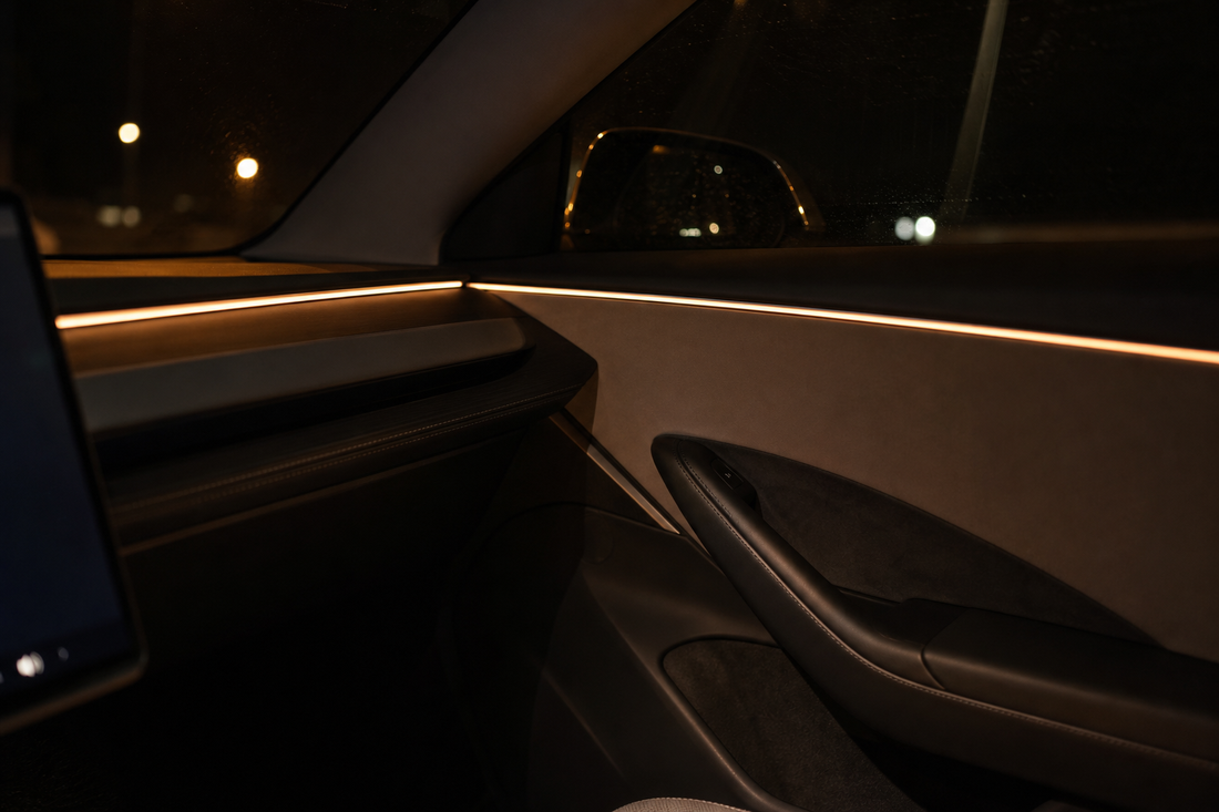 Tesla Model 3 2024+ / current maintenance scene for turn on ambient lighting model 3