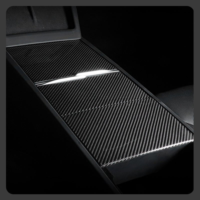 Dry Carbon Fiber Panel Console Wrap For Model Y Juniper / Model 3 Highland / Model YL Glossy