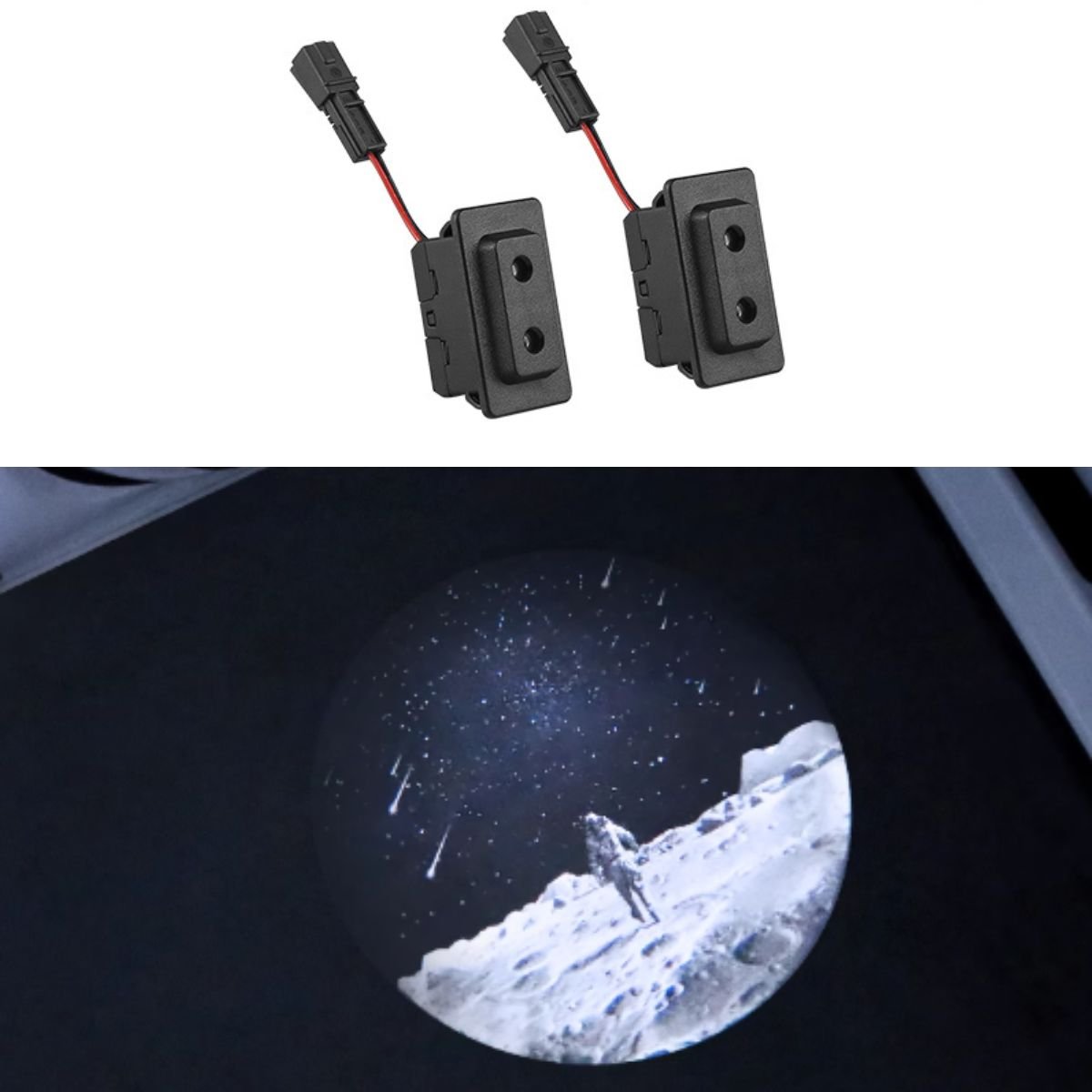 LED Courtesy Door Projector Puddle Lights for Tesla Model 3 / Y Model 3 & Model Y & Model YL (2017+) Front Door 2PCS Mars Login Style