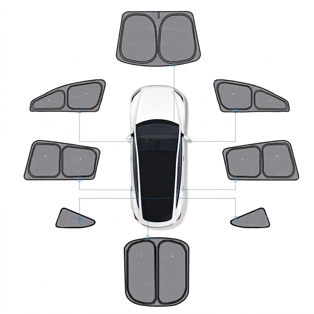 Full Car Sun Shade Set for Tesla Model YL 6-Seater