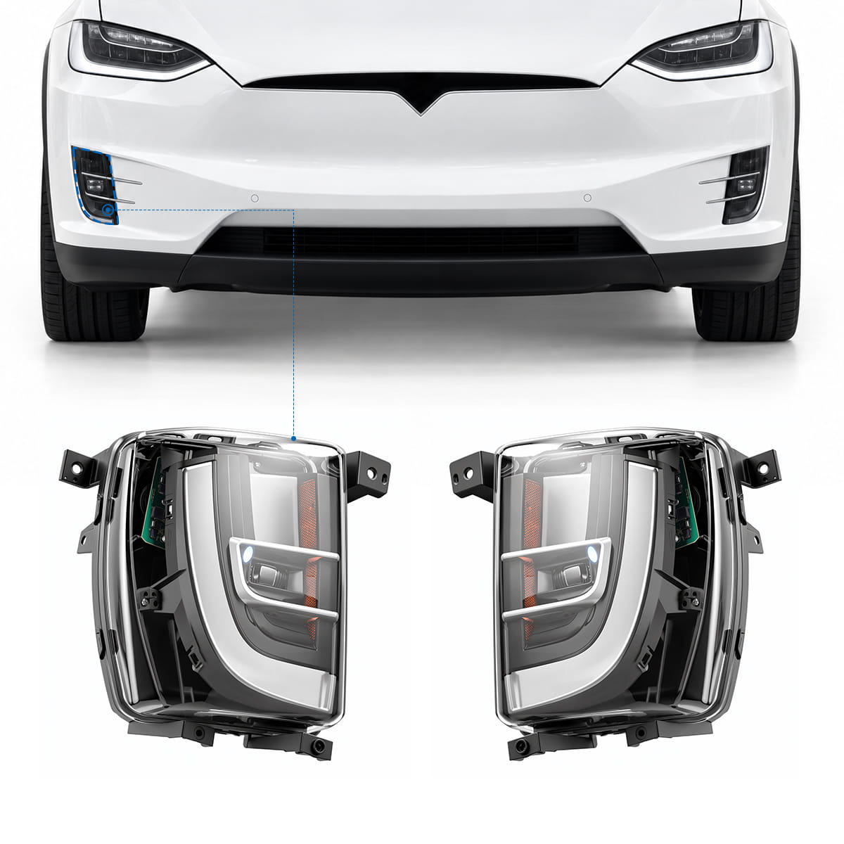 LED Fog Light Replacement for Model X (16-20)
