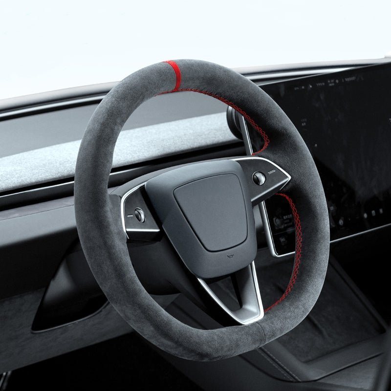 Alcantara Steering Wheel Cover for Model Y Juniper / Model 3 Highland / Model YL