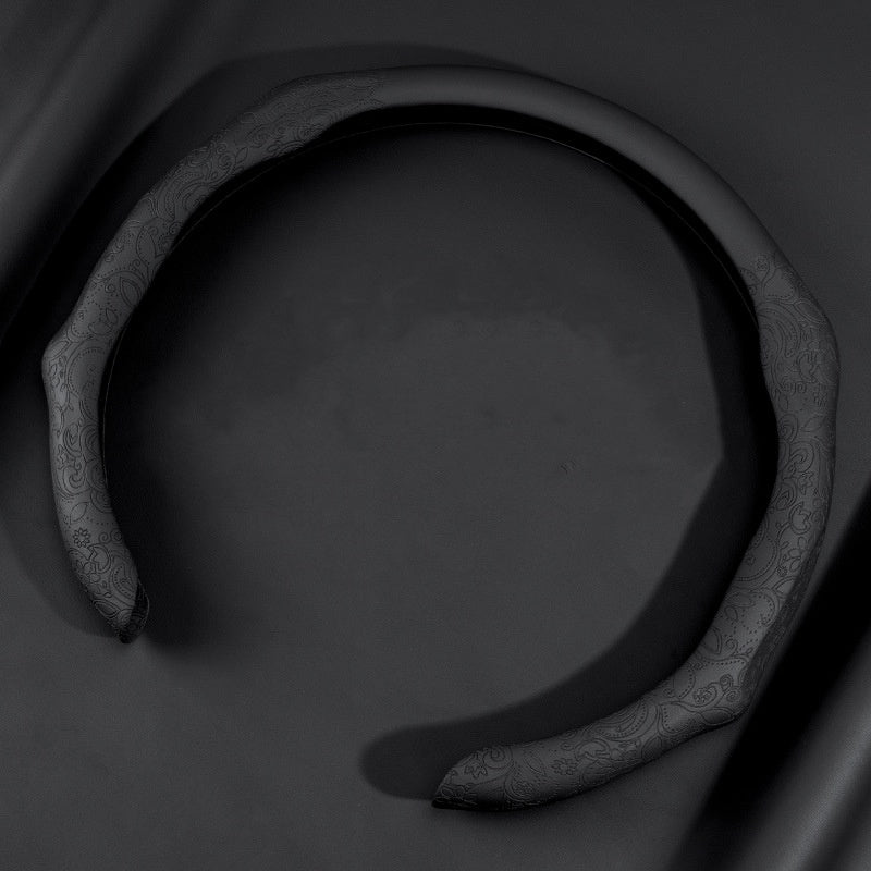 Ultra-thin Steering Wheel Cover for Tesla Model 3/Y/X/S Napa Pi- Dark Grain Black