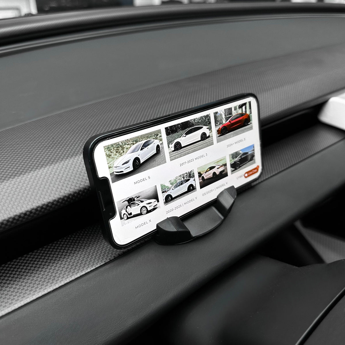 2024+ | Model 3 Highland Refreshed Dashboard Phone Holder - Black