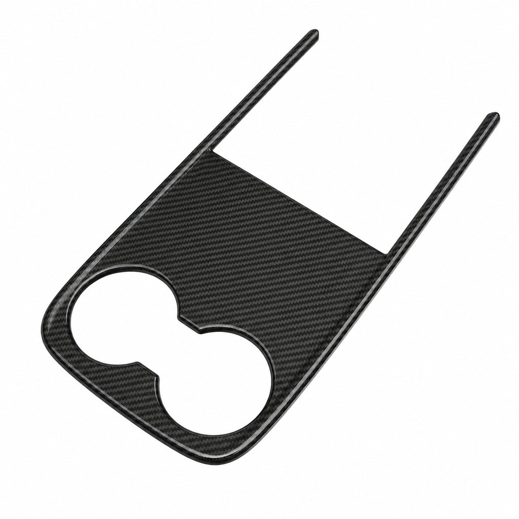 Real Carbon Fiber Center Console Cup Holder Cover Trim for Model Y Standard 2026+