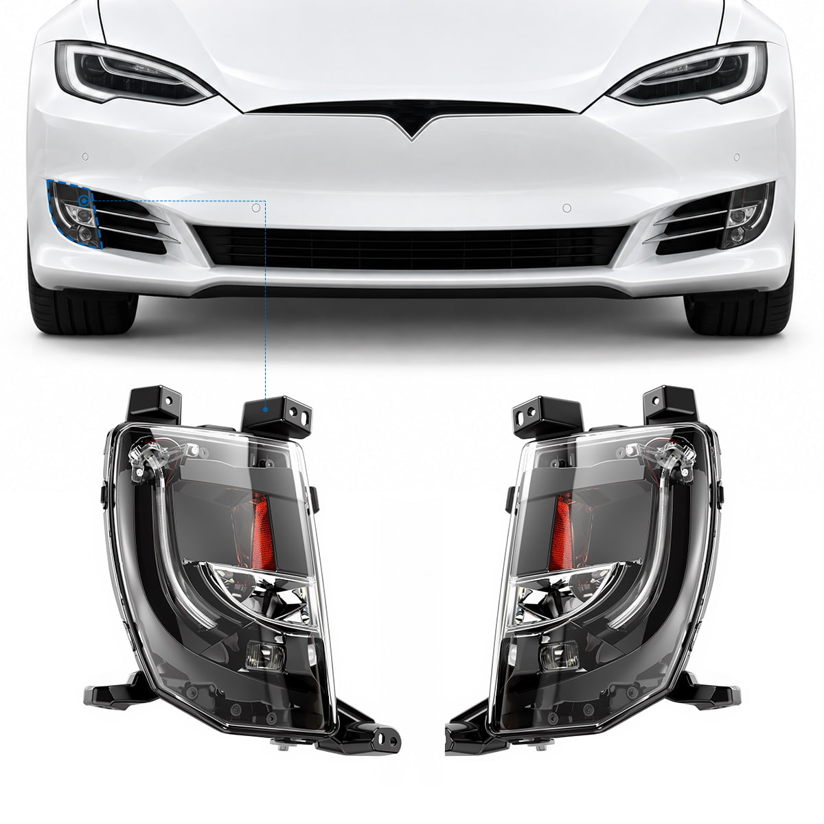 Tesla LED Fog Light Replacement for Model S (16-20)