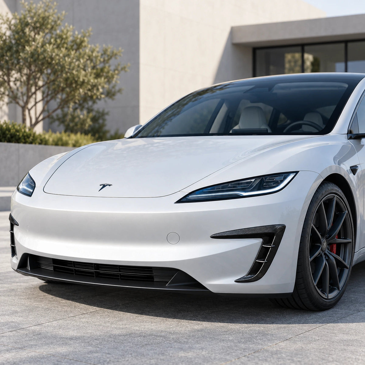 Real Carbon Fiber Front Intake Air Blades Trim for Model 3 Highland Performance 2024+
