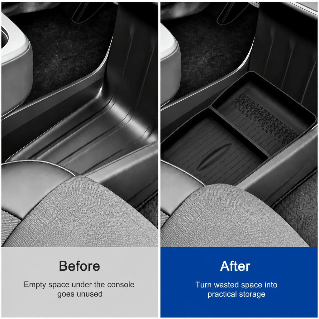 Silicone Center Console Lower Tray Mat for Model Y Standard 2026+