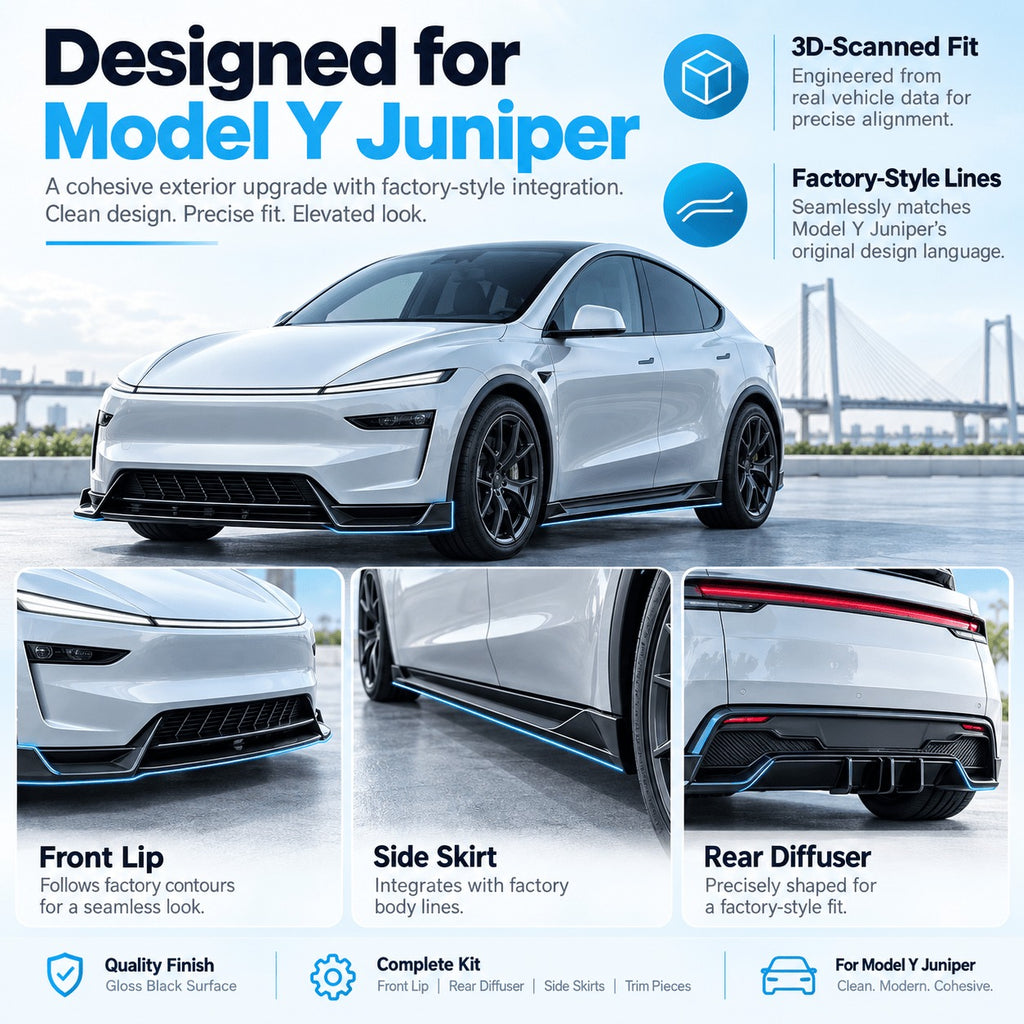 Model Y Juniper Premium & YL Body Kit – Front Lip, Side Skirts & Rear Diffuser