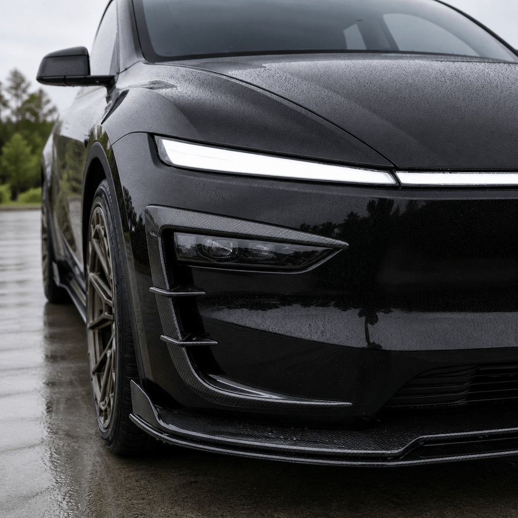 Real Carbon Fiber Front Intake Air Blades Trim for Model Y Juniper & Model YL 6-Seater