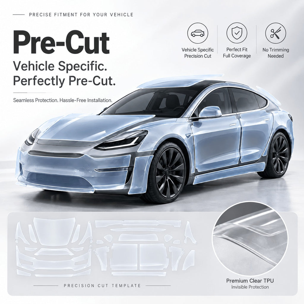 TPU Glossy Full Front Car Paint Protection Film (PPF) for Tesla Model 3