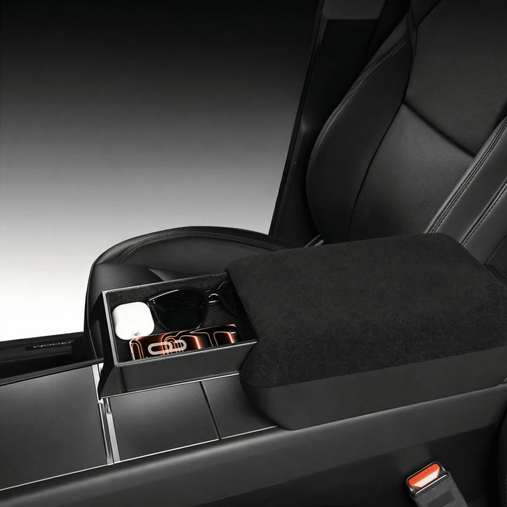 Center Console Armrest Riser with Hidden Sliding Storage for Model 3 Highland & Model Y Juniper