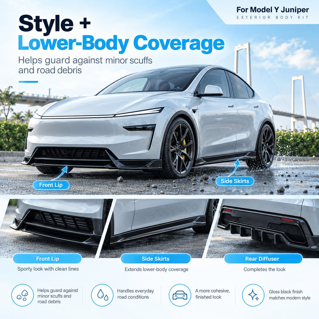 Model Y Juniper Premium & YL Body Kit – Front Lip, Side Skirts & Rear Diffuser