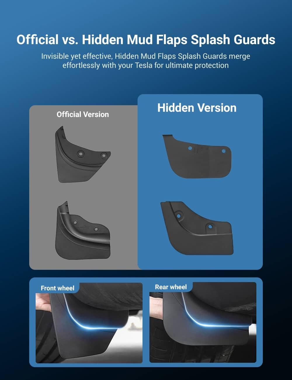 Hidden Mud Flaps Splash Guards for Model 3 Highland / Model Y Juniper