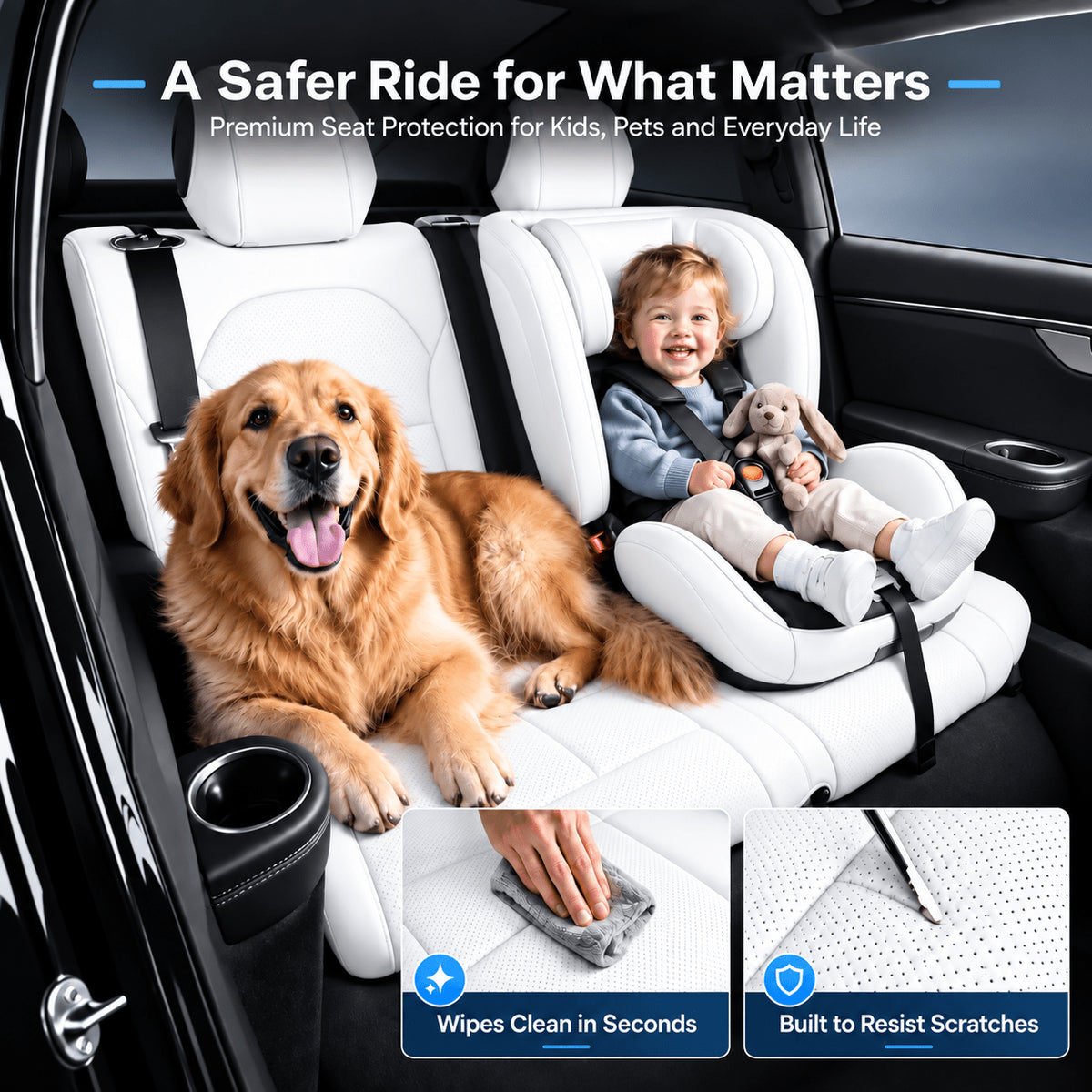 Leather Seat Covers for Tesla Model YL 6-Seater