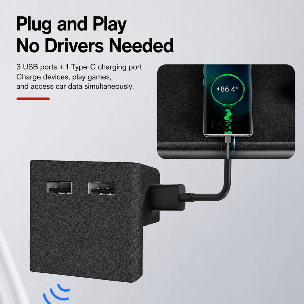 Glove Box USB Hub Docking Station for Tesla Model Y Juniper & Model 3 Highland
