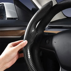 Faux Carbon Fiber Texture Anti-Slip Steering Wheel Cover for Tesla Model 3/Y/X/S