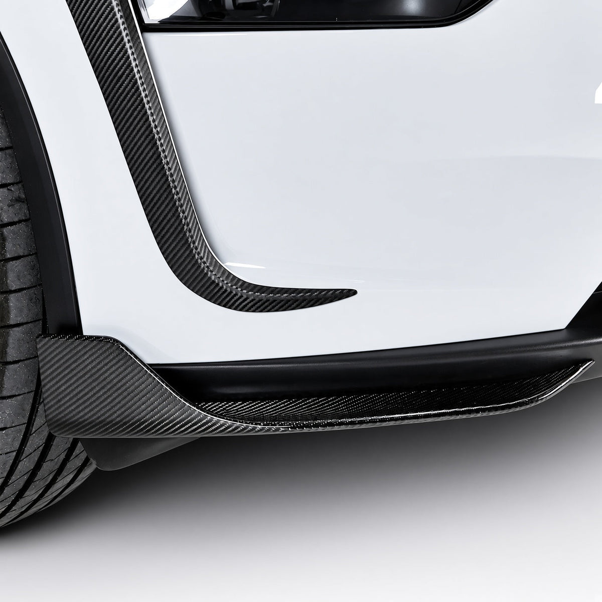 Real Carbon Fiber Front Bumper Corner Trim for Model Y Juniper / Model 3 Highland