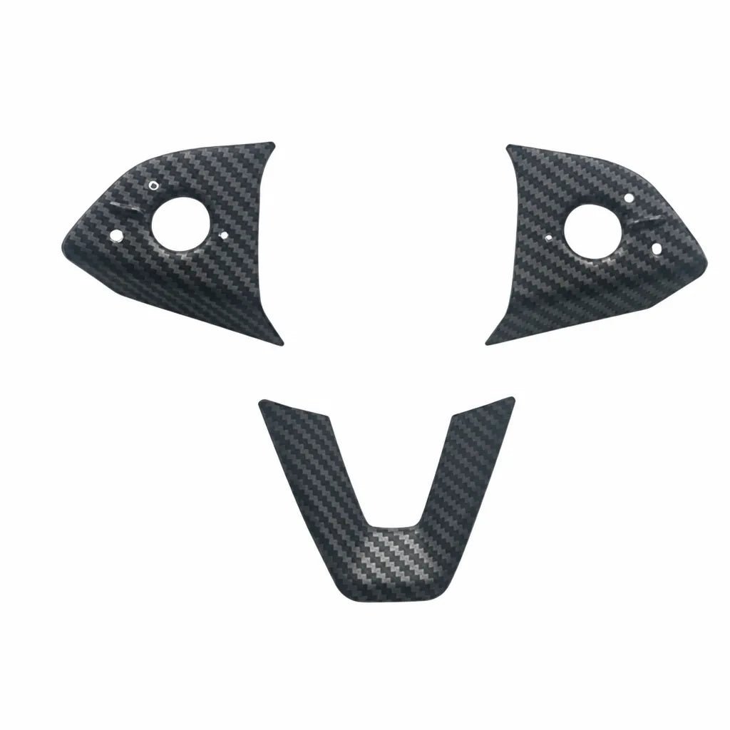 ABS Steering Wheel Button & V-Shape Trim Cover for Model Y Juniper Matte Carbon fiber texture | ABS