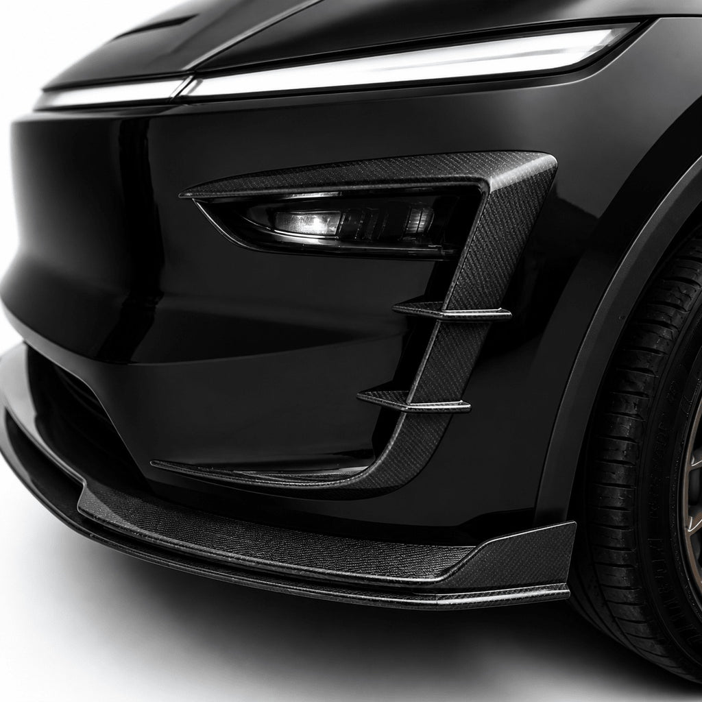 Real Carbon Fiber Front Intake Air Blades Trim for Model Y Juniper & Model YL 6-Seater