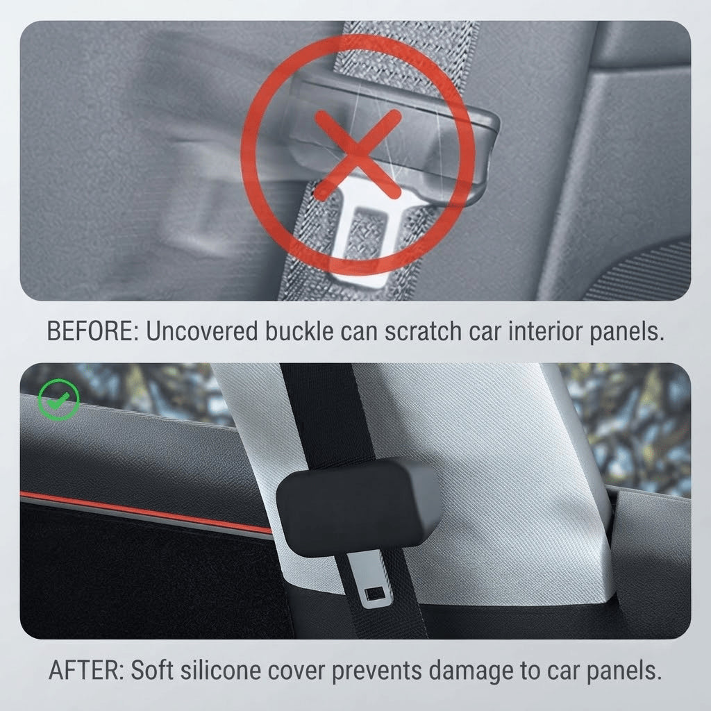 Silicone Seat Belt Buckle Cover Set for Model Y Juniper / Model 3 Highland