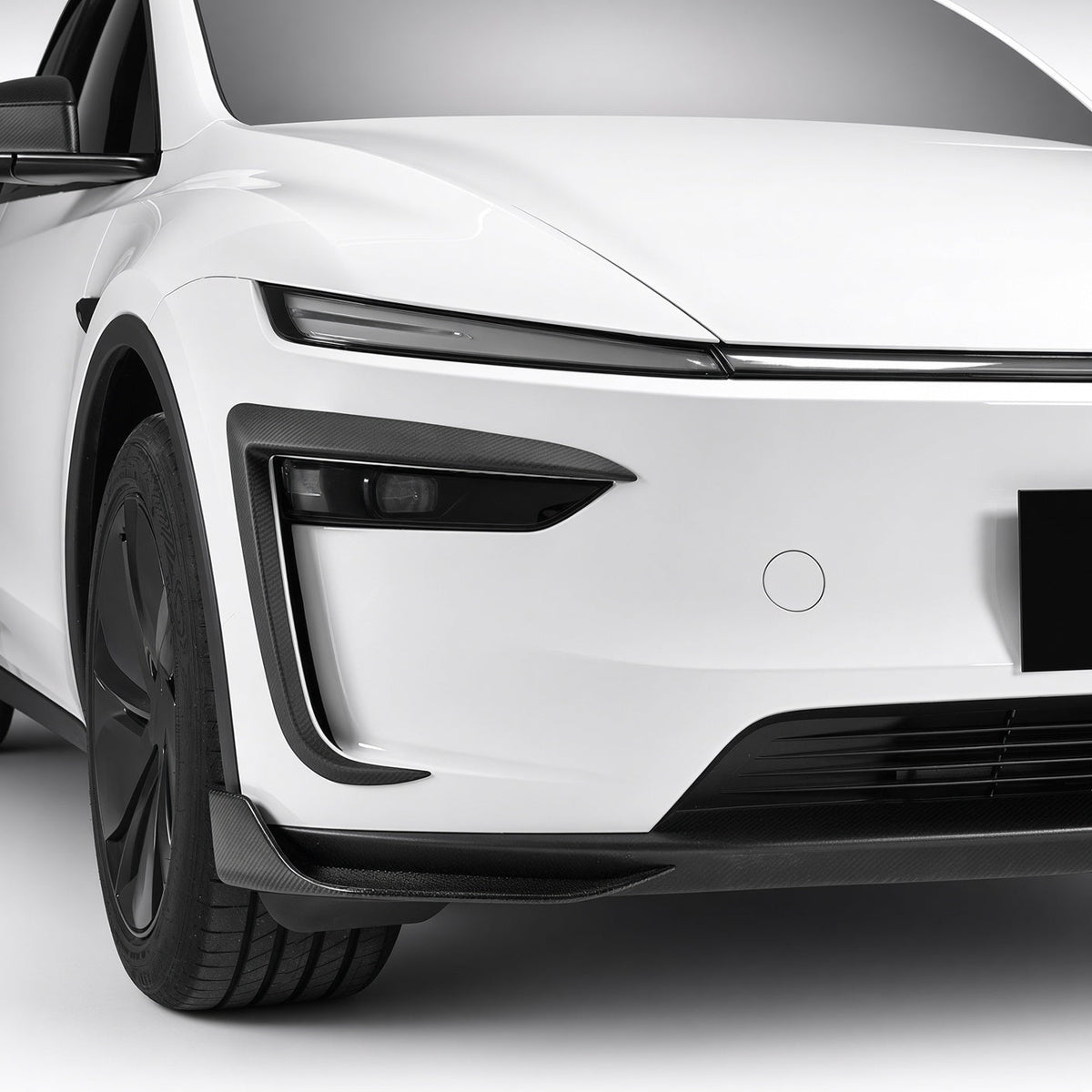 Real Carbon Fiber Front Bumper Corner Trim for Model Y Juniper / Model 3 Highland