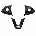 ABS Steering Wheel Button & V-Shape Trim Cover for Model Y Juniper Glossy Carbon fiber texture | ABS