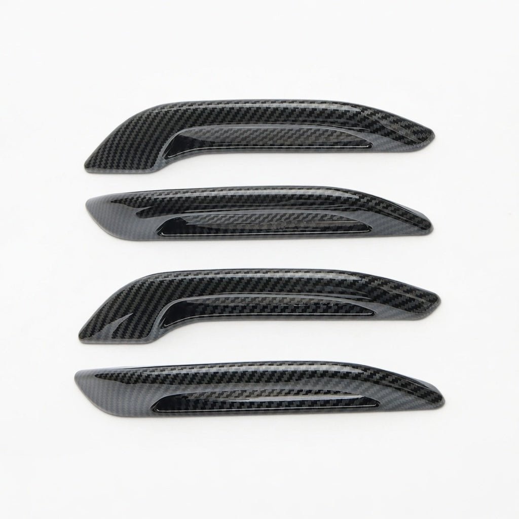 Anti-Freeze Door Handle Extensions for Model 3 & Model Y | Set of 4 Glossy Carbon Fiber Texture | ABS