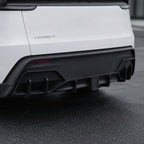 Rear Bumper Lip Spoiler & Diffuser with Flashing LED Pilot Brake Light for Model Y Juniper