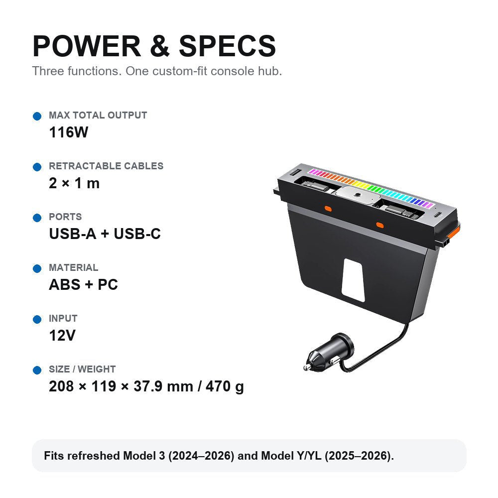 Smart Aroma RGB Center Console Hub for Model 3 Highland / Y Juniper /YL