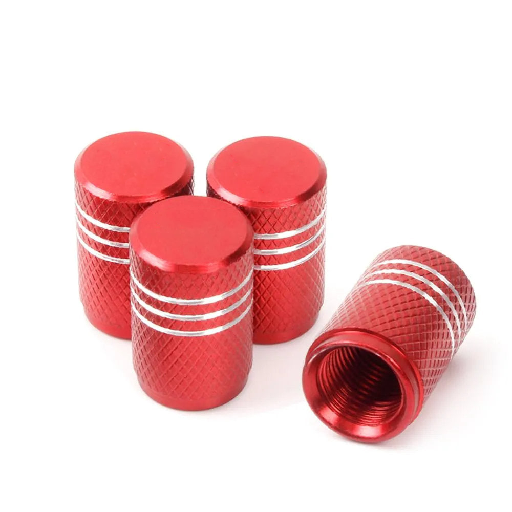Tesla Valve Stem Caps (4 Pcs) RED