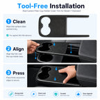 Real Carbon Fiber Center Console Cup Holder Cover Trim for Model Y Standard 2026+