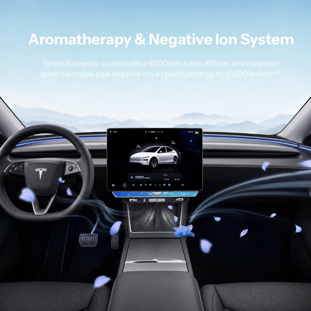 Model 3 Highland/Model Y Juniper Under Screen Crystal Dock | 3-in-1 Ambient Light, Aromatherapy & USB Fast Charging