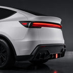 Rear Bumper Lip Spoiler & Diffuser with Flashing LED Pilot Brake Light for Model Y Juniper