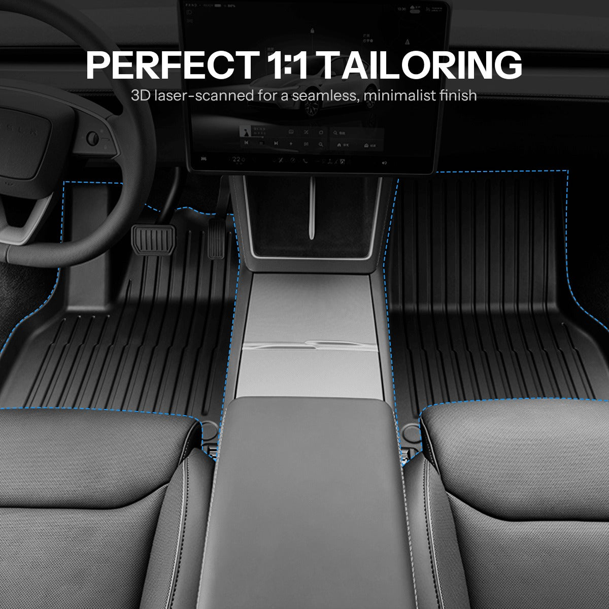 All-Weather TPE Floor Mats for Model YL 6-Seater 2026+