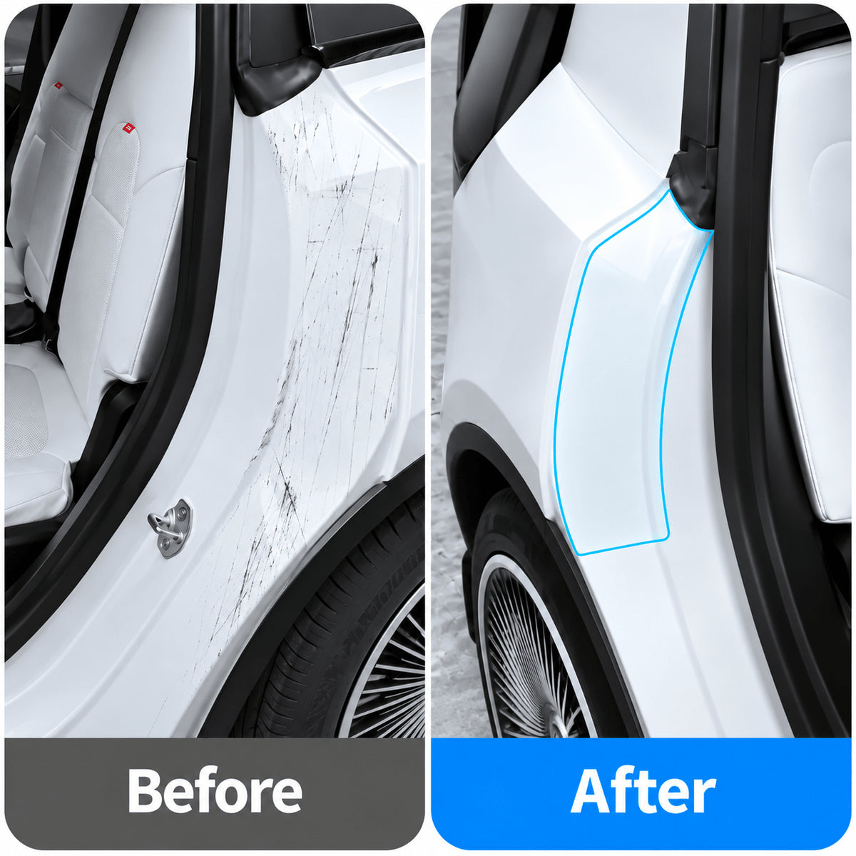 TPU Rear Inner Door Protection Film for Model Y Juiper / Model 3 Highland | PPF