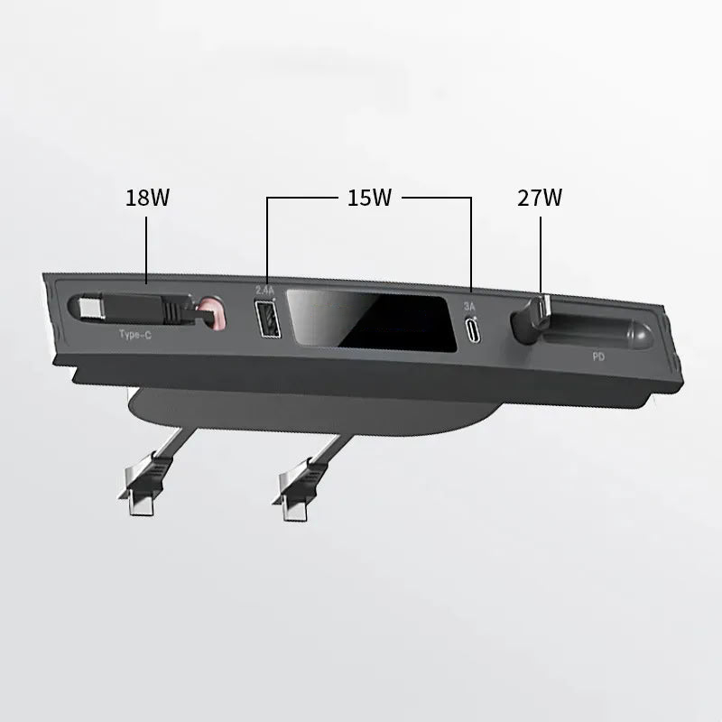 Retractable USB Hub for Tesla Model 3/Y