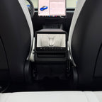 2024+ | Model 3 Highland Backseat Screen Display Overlay with Hidden Folding Cup Holders
