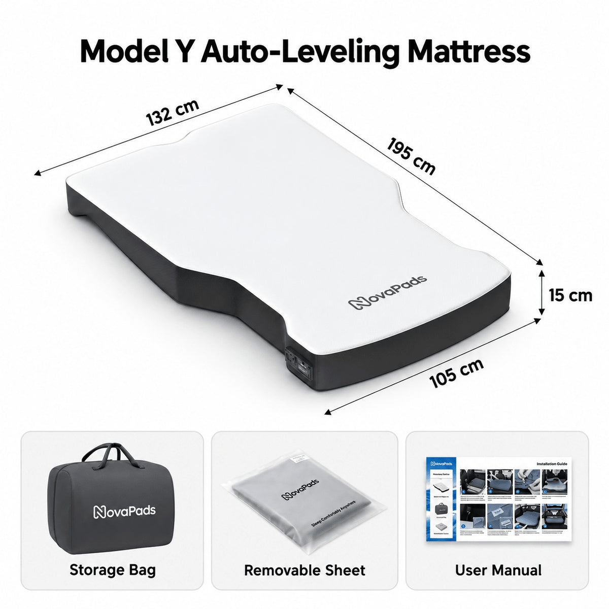 Auto-Leveling NovaPads Air-Foam Mattress for Model Y & Model Y Juniper