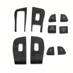 Dry Carbon Fiber Window Lift Button Trim & Switch Covers for Tesla Model Y L Model Y L (Support Left Hand Drive) Matte Carbon Fiber