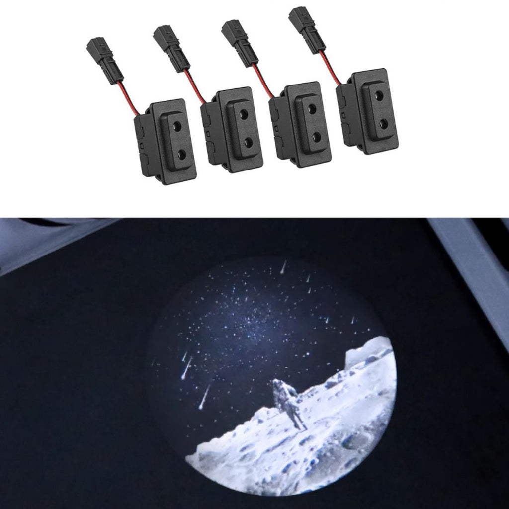 LED Courtesy Door Projector Puddle Lights for Tesla Model 3 / Y Model 3 & Model Y & Model YL (2017+) Front & Rear Door 4PCS Mars Login Style