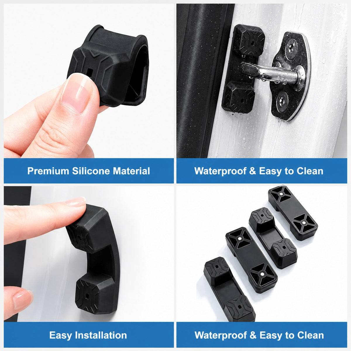 Magnetic Silicone Door Latch Dampers for Model 3 / Y (4-Pack)