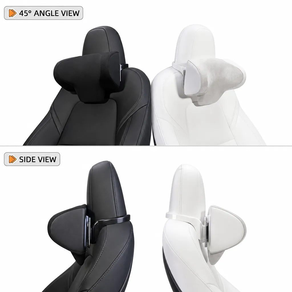 Ergonomic and Slow-Rebound Memory Foam Car Headrest for Model Y & Model 3