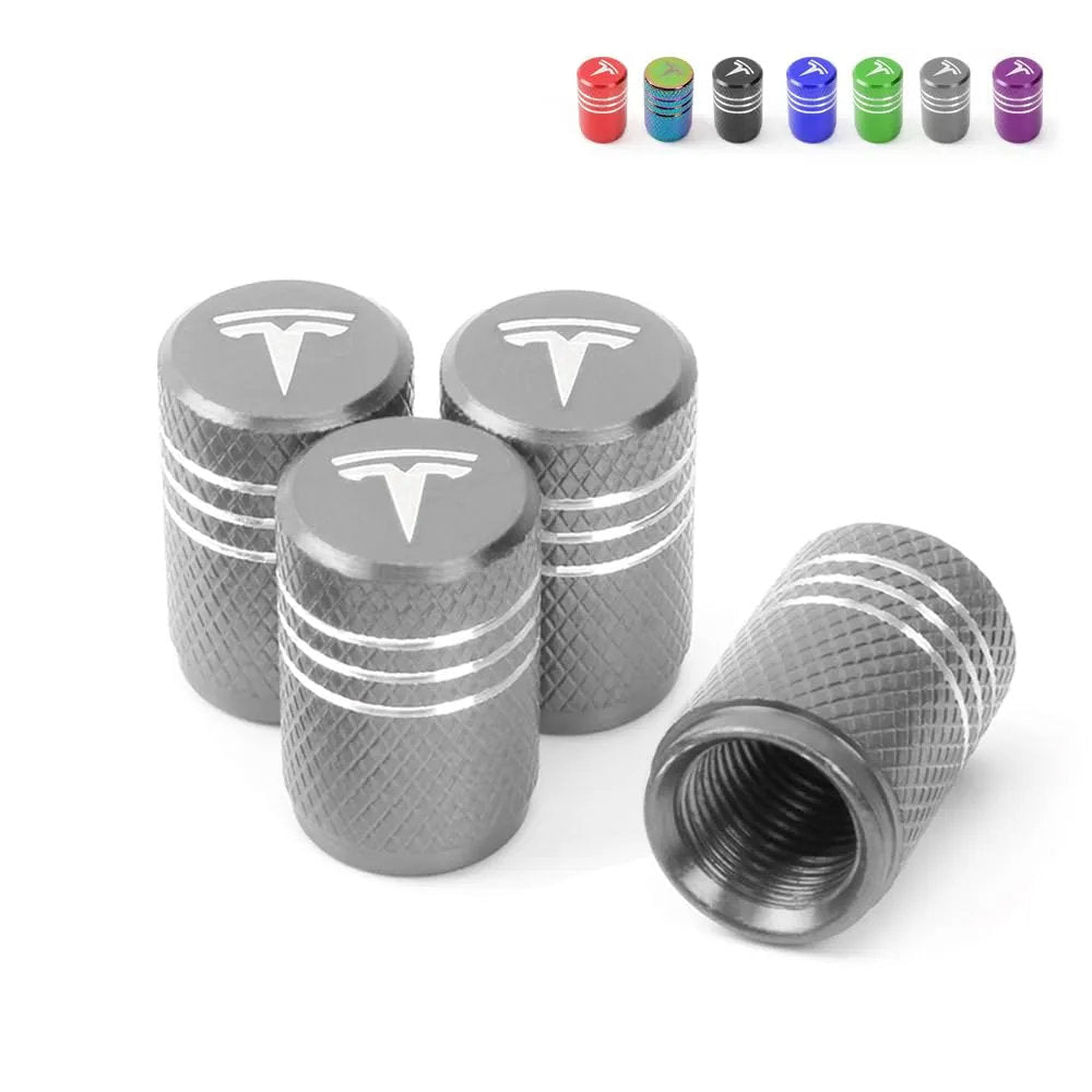 Tesla Valve Stem Caps SILVER